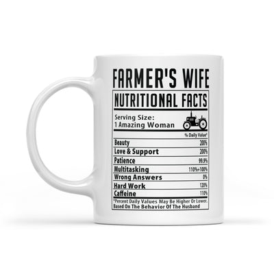 Farmer's Wife Nutritional Facts Serving Size 1 Amazing Woman Mug - Dreameris