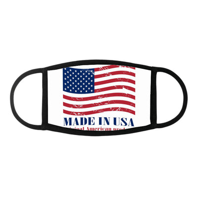 Grunge made in USA stamp with flag - Face Mask - Dreameris