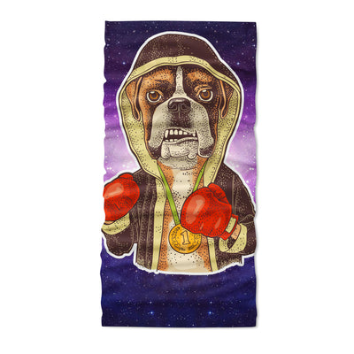 Dog boxer dressed in human in robe gloves funny - Neck Gaiter - Dreameris