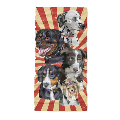 Dogs of different breeds bulldog shi tzu dachshund dalmatian - Neck Gaiter - Dreameris