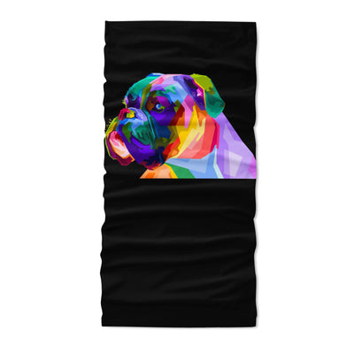 Colorful boxer dog on pop art style vector - Neck Gaiter - Dreameris