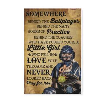 Baseball little girl who fell in love with the game - Matte Canvas - Dreameris