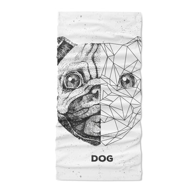 Hipster animal realistic and polygonal pug dog   - Neck Gaiter - Dreameris