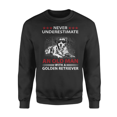 Never Underestimate An Old Man With A Golden Retriever - Standard Crew Neck Sweatshirt - Dreameris