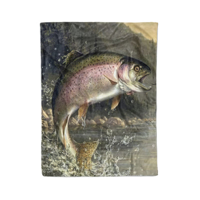 FF Dreameris Rainbow Trout Fishing Gift Fleece Blanket - Dreameris