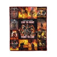 [Dreameris] Firefighters Live To Fight Fight To Live Gift Fleece Blanket - Dreameris