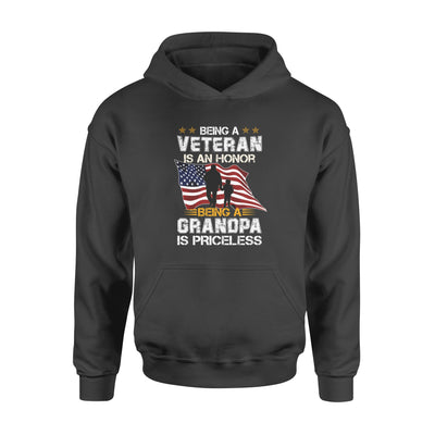 Being A Veteran Is An Honor Being A Grandpa Is Priceless Flag - Standard Hoodie - Dreameris