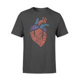 Anatomical Heart Shirt Parts Of Heart Cardiac Nurse - Premium T-shirt - Dreameris