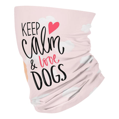 keep calm and love dog pomeranian - Neck Gaiter - Dreameris