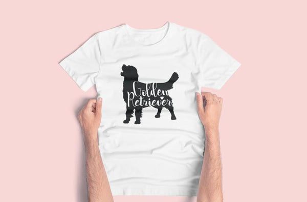 Dreameris Golden Retriever Shirt Retriever Tee Customised Dog Tee Dog Silhouette Cute Dog Shirt - Dreameris