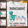 Funny Dinosaur Family Custom Name Grandmasaurus Mamasaurus Nanasaurus Personalized Mother's Day Gift Shirt - Dreameris