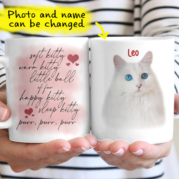 Personalized Funny Cat Soft Warm Kitty Little Ball Of Fur Custom Photo Gift For Cat Lovers Coffee Mug - Dreameris