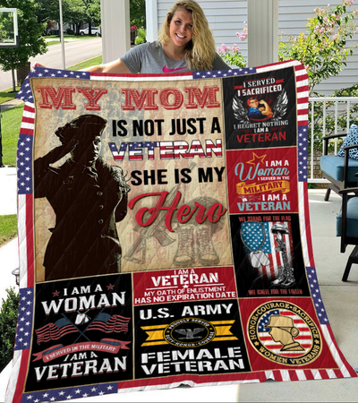My mom is not just a veteran she is my hero-Fleece Blanket - Dreameris