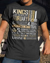 King Are Born In February Facts Birthday Gift Standard/Premium T-Shirt Hoodie - Dreameris