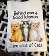 Behind Every Good Woman Are A Lot Of Cats Funny Birthday Gift Standard/Premium T-Shirt Hoodie - Dreameris