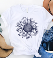 Sunflower Drawing Standard/Premium T-Shirt - Dreameris