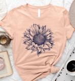 Sunflower Drawing Standard/Premium T-Shirt - Dreameris