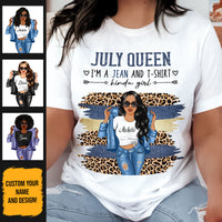 Personalized July Birthday Gift For Her Custom Birthday Gift Black Queen Customized July Birthday T-Shirt Hoodie Dreameris