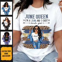 Personalized June Birthday Gift For Her Custom Birthday Gift Black Queen Customized June Birthday T-Shirt Hoodie Dreameris