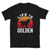 Dreameris Vintage Retro Sunset Life Is Golden Retriever Shirt  Dog Mom Shirt Retriever Tshirt For Dog Lovers - Dreameris
